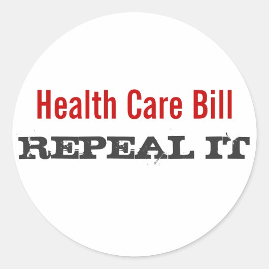 Gesetzesentwurf zur Gesundheitsversorgung - IT AUF Runder Aufkleber (Vorderseite)