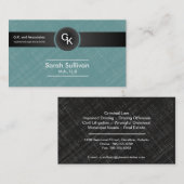 Gesetzesgeschäfts-Karte - aquamarines schwarzes Visitenkarte (Vorne/Hinten)