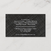 GesetzesVisitenkarte - graues schwarzes Monogramm Visitenkarte (Rückseite)