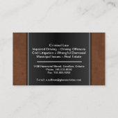 GesetzesVisitenkarte - schwarzer stilvoller Visitenkarte (Rückseite)