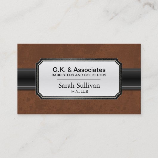 GesetzesVisitenkarte - schwarzer stilvoller Visitenkarte (Vorderseite)