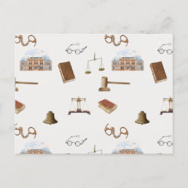 Gesetzliche Skala Gavel Rechtes antikes Muster Feiertagspostkarte