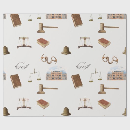 Gesetzliche Skala Gavel Rechtes antikes Muster Geschenkpapier (Flach)