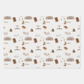 Gesetzliche Skala Gavel Rechtes antikes Muster Geschenkpapier Set (Vorderseite 3)