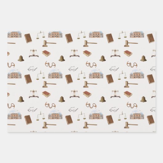 Gesetzliche Skala Gavel Rechtes antikes Muster Geschenkpapier Set (Vorderseite 3)