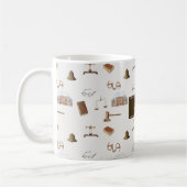 Gesetzliche Skala Gavel Rechtes antikes Muster Kaffeetasse (Links)