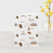 Gesetzliche Skala Gavel Rechtes antikes Muster Karte (Gelbe Blume)