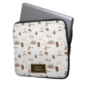 Gesetzliche Skala Gavel Rechtes antikes Muster Laptopschutzhülle (Vorderseite Links)