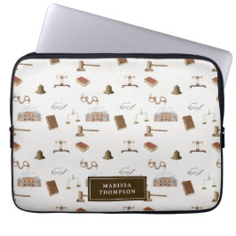 Gesetzliche Skala Gavel Rechtes antikes Muster Laptopschutzhülle