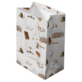 Gesetzliche Skala Gavel Rechtes antikes Muster Mittlere Geschenktüte