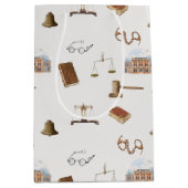 Gesetzliche Skala Gavel Rechtes antikes Muster Mittlere Geschenktüte (Vorderseite)