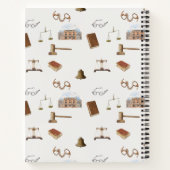 Gesetzliche Skala Gavel Rechtes antikes Muster Notizblock (Rückseite)