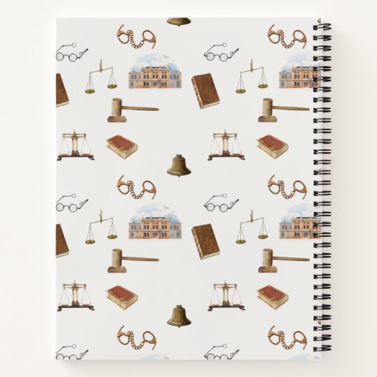Gesetzliche Skala Gavel Rechtes antikes Muster Notizblock (Rückseite)