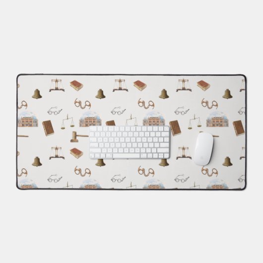 Gesetzliche Skala Gavel Rechtes antikes Muster Schreibtischunterlage (Tastatur & Maus)