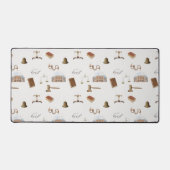 Gesetzliche Skala Gavel Rechtes antikes Muster Schreibtischunterlage (Vorderseite)