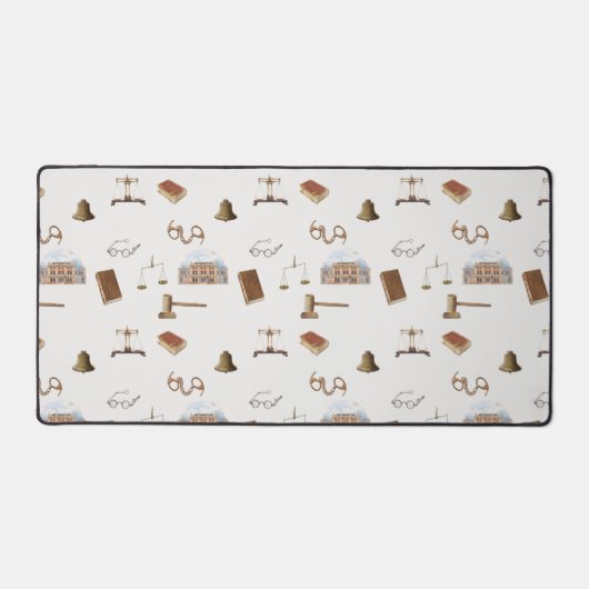 Gesetzliche Skala Gavel Rechtes antikes Muster Schreibtischunterlage (Vorderseite)