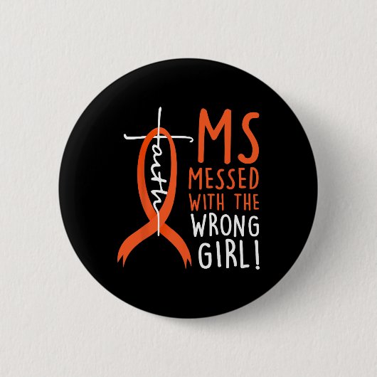 Gesetzt mit der falschen Girl-Multiple Sklerose Button (Vorderseite)