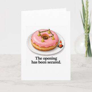 Gesicherte lustige Sicherheits-Donut-Karte geöffne Karte