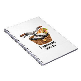 Gesicherter Mittagessen Lustiger Radfahr-Sandwich Notizblock