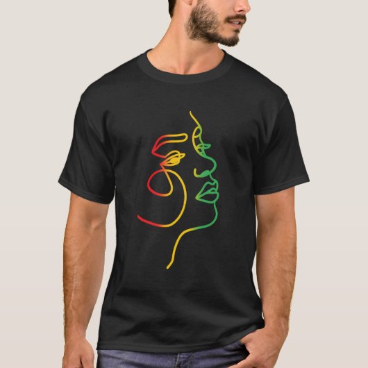 Gesicht Abstrakt Junenth Back History African T-Shirt (Vorderseite)
