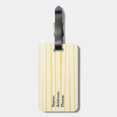 Gesicht auf sonnigen gelben Streifen Gepäckanhänger (Rückseite vertikal)