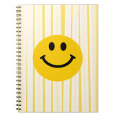 Gesicht auf sonnigen gelben Streifen Notizblock (Vorderseite)