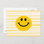 Gesicht auf sonnigen gelben Streifen Postkarte (Vorne/Hinten)