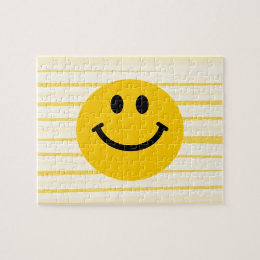 Gesicht auf sonnigen gelben Streifen Puzzle (Horizontal)