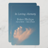 Gesicht Cloud 3 Beerdigung Ankündigung Einladung (Vorne/Hinten)