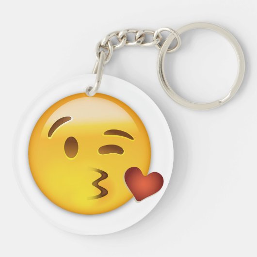 Gesicht, das einen Kuss Emoji wirft Schlüsselanhänger (Rückseite)