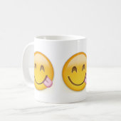 Gesicht, das köstliche Nahrung Emoji Savouring ist Kaffeetasse (Vorderseite Links)