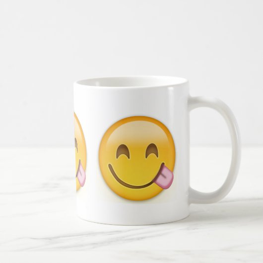 Gesicht, das köstliche Nahrung Emoji Savouring ist Kaffeetasse (Rechts)