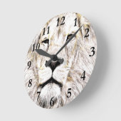 Gesicht de leão Lion Gesicht Löwen-Gesicht de Lion Runde Wanduhr (Winkel)