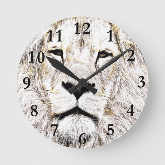 Gesicht de leão Lion Gesicht Löwen-Gesicht de Lion Runde Wanduhr (Vorderseite)