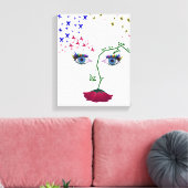 Gesicht des abstrakten Mädchens Nature Leinwanddruck (Insitu (Wohnzimmer))