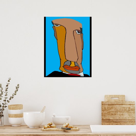 Gesicht des abstrakten Mannes 7 Poster (Küche)