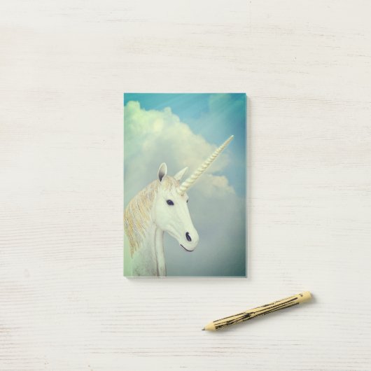 Gesicht des Einhorns Post-it Klebezettel (Auf Schreibtisch)