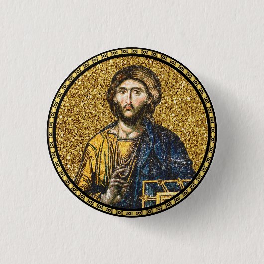 Gesicht des jesus-Christus-Orthodoxen Haga-Sophia- Button (Vorderseite)