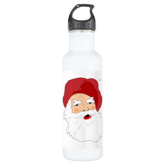 Gesicht des Weihnachtsmanns Trinkflasche (Vorderseite)