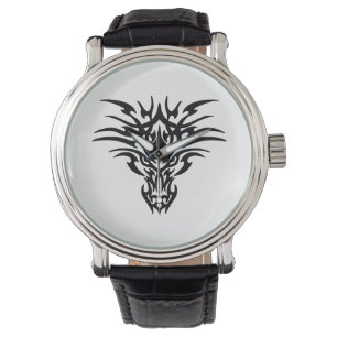 Gesicht-Drache-Tattoo Armbanduhr
