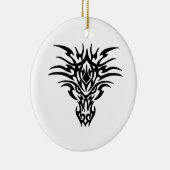 Gesicht-Dragon-Tattoo Keramikornament (Rechts)