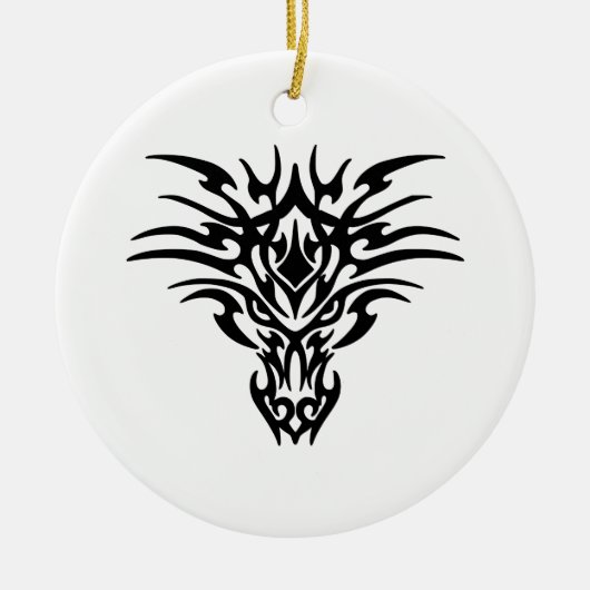 Gesicht-Dragon-Tattoo Keramikornament (Vorne)