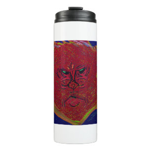 Gesicht einer Flamme Thermosbecher