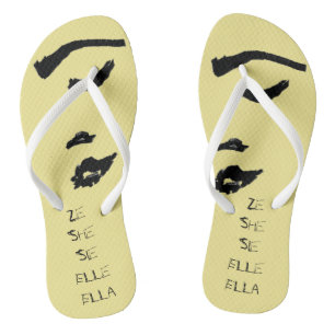 Gesicht einer Frau Sie She Elle Ella Flip Flops Badesandalen