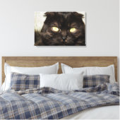 Gesicht einer jungen Munchkin-Kätzchen Leinwanddruck (Insitu (Schlafzimmer))