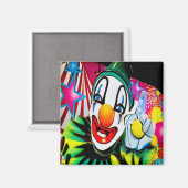 Gesicht eines Clownmagneten Magnet (Vorderseite/Rückseite)
