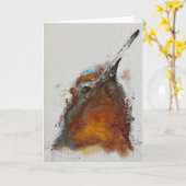 Gesicht eines Hummingvogels Karte (Gelbe Blume)