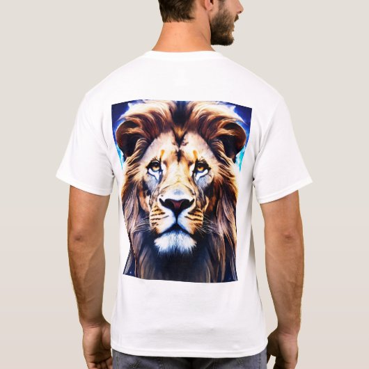 Gesicht eines Löwendesigns T-Shirt (Rückseite)