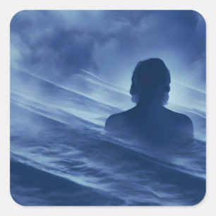 Gesicht es allein quadratischer aufkleber