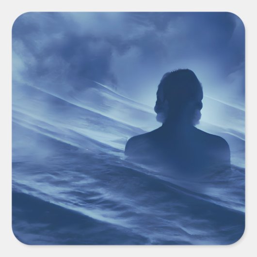 Gesicht es allein quadratischer aufkleber (Vorderseite)